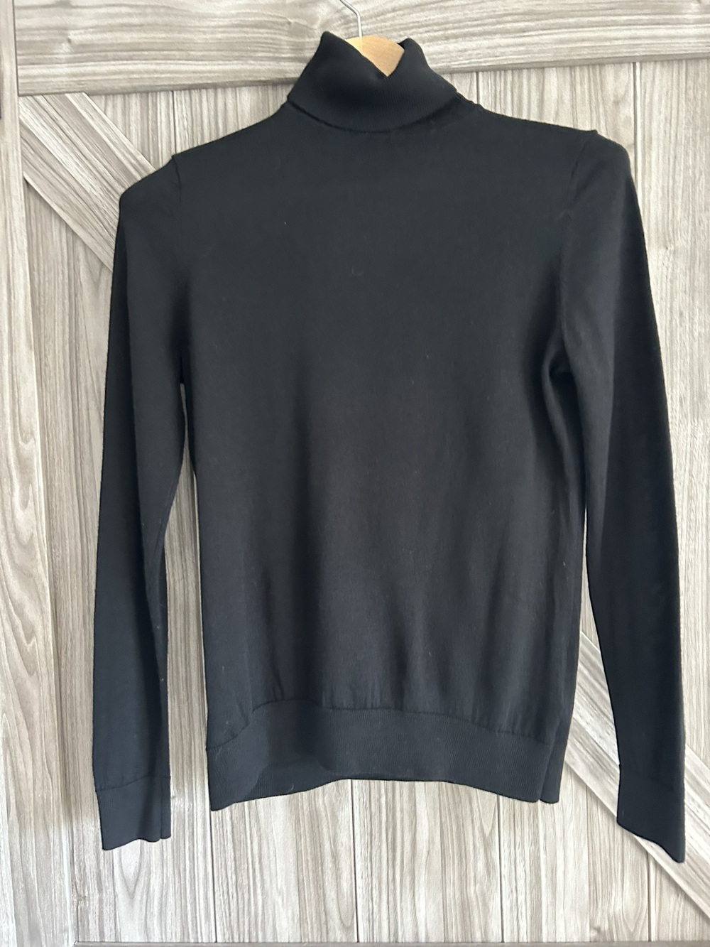 En Thread Black Merino Wool Turtleneck Sweater Size Medium